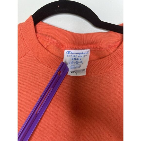 Champion Short Sleeve Crewneck Sweatshirt Mens Reverse Weave Orange Size Small - Picture 3 of 10